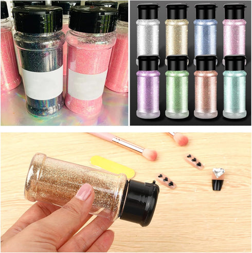 6 Pcs Plastic Spice Jars with Shaker Lids, 3 oz Clear Seasoning Containers for Spice Rack, Drawer, Cabinet