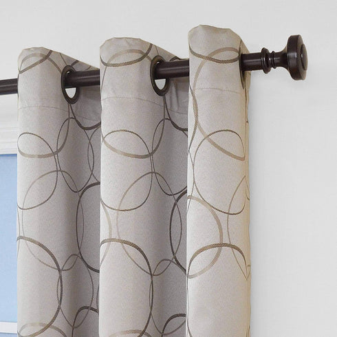 ECLIPSE Meridian Modern Blackout Thermal Grommet Window Curtain, Linen, 42 in x 84 in, 1 Panel for Bedroom or Living