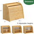 kiplant Countertop, Bread Box for Kitchen Large Bamboo Wood Bread Box, Wooden Corner Bread Storage Capacity