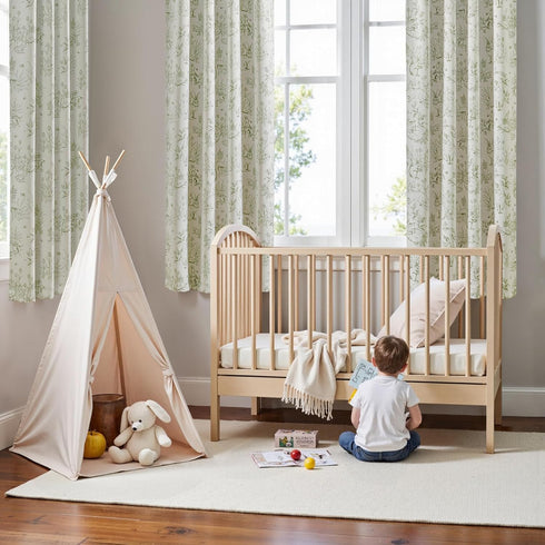 jinchan 63 Inches 2 Blackout Nursery Curtains Long, Bunny Woodland Toile Easter Decor Curtain Sage Green Animal Printed