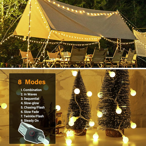 66 200 8 Minetom Mini Globe String Lights, Ft. LED Fairy String Lights Plug in, Modes with Remote, Decor for Indoor