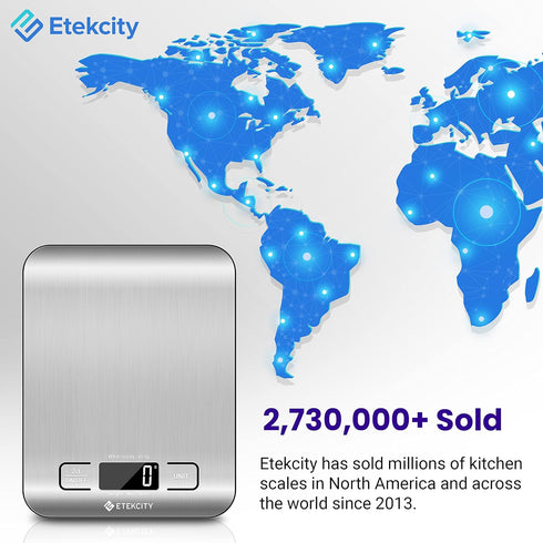 Etekcity Food Kitchen Scale, Digital Grams and Ounces for Weight Loss, Baking, Cooking, Keto and Meal Prep - LCD