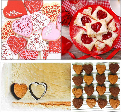HOWAF 10pcs Valentine's Day Cookie Cutters Set - Stainless Steel Shapes for Kids & Adults, Wedding Tools