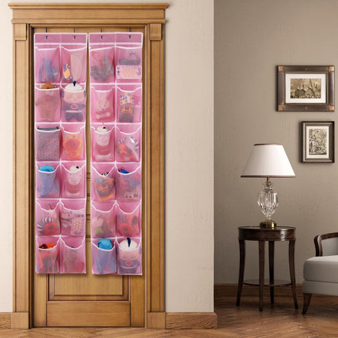 12 2-Pack GOMAJI Over the Door Hanging Shoe Organizer, Large Pockets