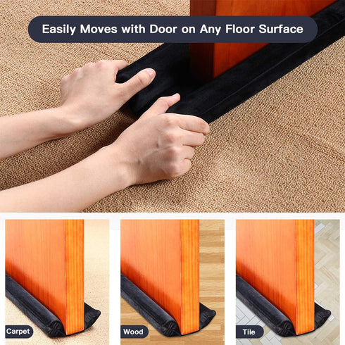 GDHOMM Under Door Draft Stopper Door Sweep Noise Blocker Weather Stripping Adjustable Size 30"-36" Gap Filler & Seal,