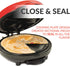 Taco Tuesday Deluxe Electric Quesadilla Maker, 8-Inch 6-Wedge Design with Extra Stuffing Latch, Red