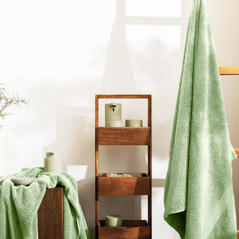 Set 600 8 100% Set Set Oakias Premium Towel GSM Piece Green - Ring Spun Cotton Highly Absorbent Towels - Super Soft