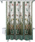 Extra Long Flower Dragonfly Waterproof Bathroom Fabric Shower Curtain 84 inch Bath Curtain