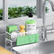 Self-Draining Kitchen Sink Caddy, Rustproof Non-Slip Sponge Holder with Detachable Dish Cloth