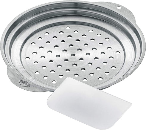 Stainless-Steel Spaetzle Lid and Scraper, Dumpling Maker