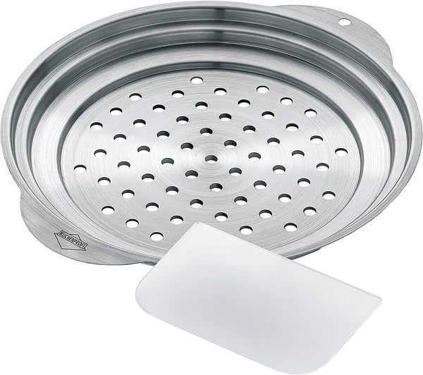 Stainless-Steel Spaetzle Lid and Scraper, Dumpling Maker