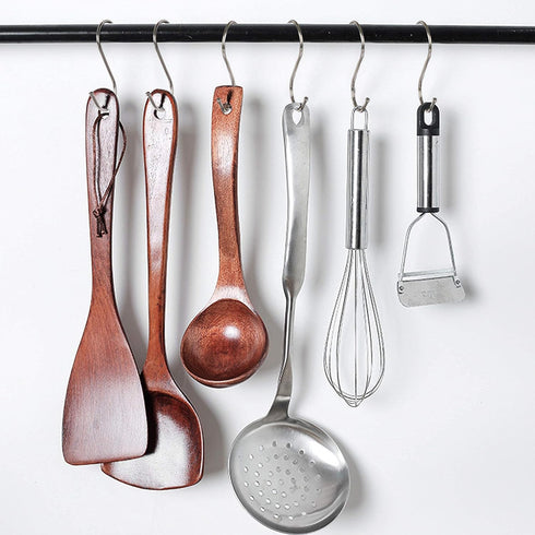 WHITECLOUDZ 30-Pack Silver S Hooks, Stainless Steel Hooks for Hanging Plants, Heavy-Duty Closet Hooks for Utensils &