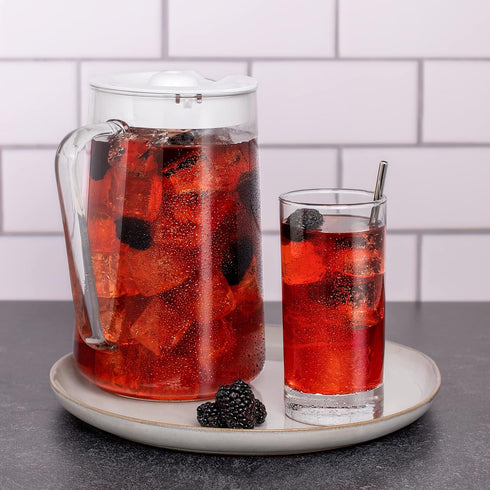 80 oz Premium Iced Tea Maker - Glass Pitcher with Adjustable Strength Dial