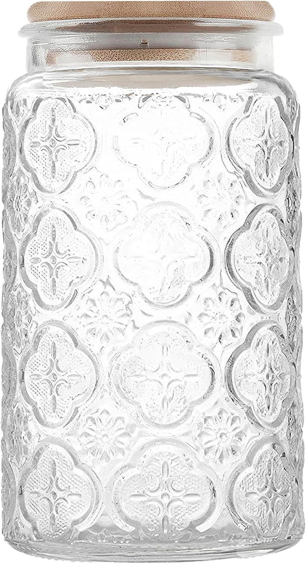 Custde Glass Storage Jars With Airtight Lid, 35oz Canister For Kitchen Counter