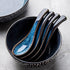 Japanese Ramen Soup Spoons Set of 5, Asian Blue Ceramic Soup Spoons for Pho, Dessert, Noodle