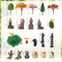 58 Set Pcs Miniature Garden Flower Angel Fairy House Animals Trees Diorama Supplies Fairy Village Mini Terrarium
