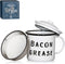 Golden Hills Mercantile Bacon Grease Saver with Strainer - Vintage Enamelware Design, 4 inch x 4 inch (Black)