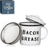 Golden Hills Mercantile Bacon Grease Saver with Strainer - Vintage Enamelware Design, 4 inch x 4 inch (Black)