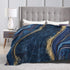 Perinsto 50"X40" Blue Painted Marble Throw Blanket Ultra Soft Warm All Season Marbling Painting Decorative Fleece