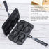 Taiyaki Pan, Taiyaki Frypan 4 Grids Non Stick Double Sided with Black Anti Scalding Handle, Fish Shape Aluminium Alloy Waffle Maker Pan for Kitchen by Sanpyl