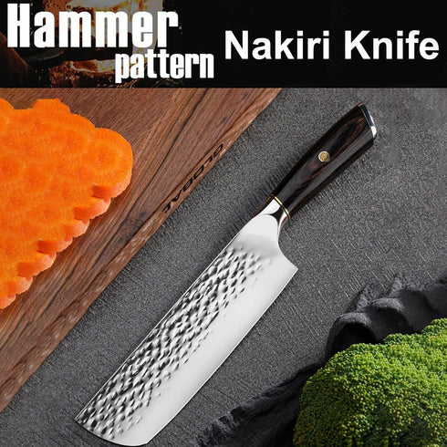 7" 7-inch Nakiri Knife - Razor Sharp Vegetable Cleaver for Kitchen | High Carbon Stainless Steel Multipurpose Asian