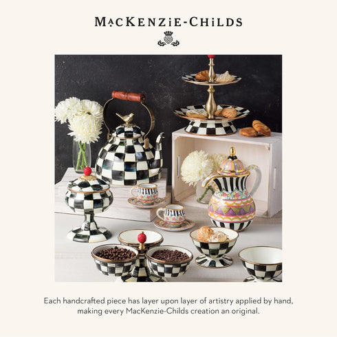 MACKENZIE-CHILDS Cotton Dish Towel, Cute Decorative Kitchen Dish Towel, Set of 1, Tulip Tea Kettle