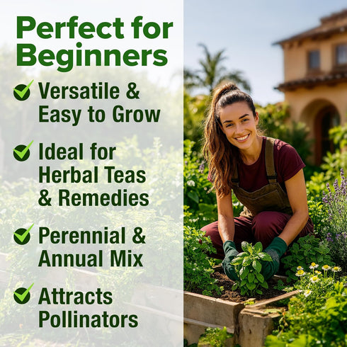 32 Pack HOME GROWN Herb Seeds Medicinal Herbs and Tea Variety Annual & Perennial Herb Seeds for Planting Indoors