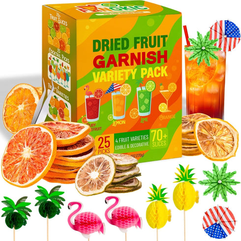 Dehydrated Citrus Slices Set, 4 Varieties, 70+ Pieces - Christmas Cocktail/Food Garnishing