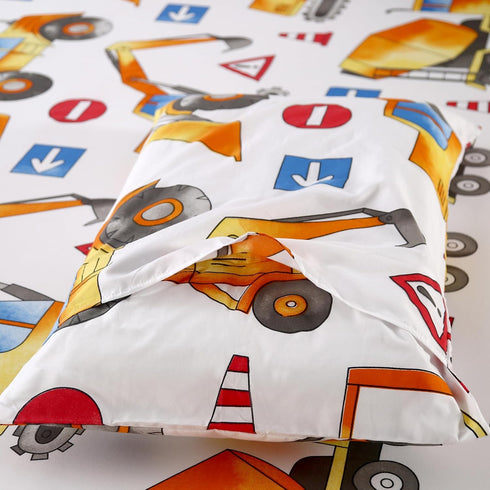 4PCS Full,Cozy Set 1 14'' 1 2 SDY Tractor Sheets Construction Sheets for Kids Boys Girls Teens,Car Sheet Included