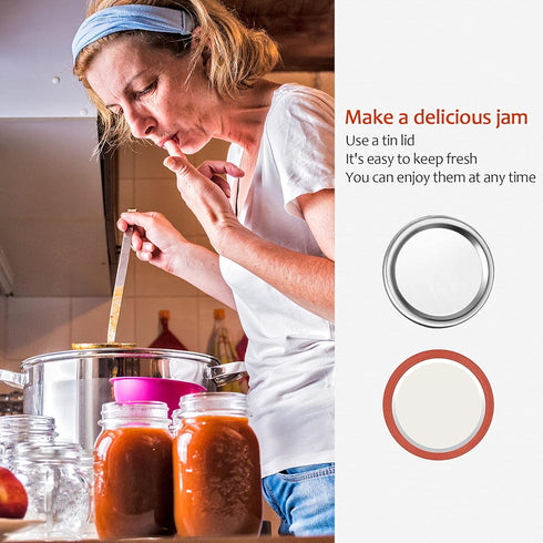 Aliggbent Canning Lids 130PCS, Wide Mouth Mason Jar Lids, Anti-Rust and Leak Proof Airtight Split-Type Lids.