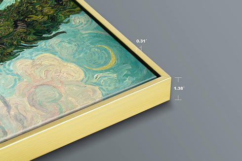 Wieco Art Framed Wall Art Cypresses, Van Gogh Giclee Canvas Print for Modern Home Decor