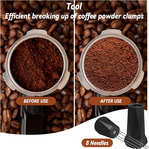Coffee Espresso Tamper Set, 51mm Espresso Tamper, WDT Tool, Dosing Funnel, Silicone Gel Tamper Mat