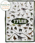 50x60) Personalized Dinosaur Blanket for Kids, Ships Next Day - Dino Throw Blanket for Boys and Girls, Toddler Bed