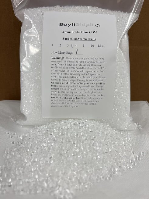 Prime Unscented Aroma Beads - Premium Fragrance Absorption and Long-Lasting Scents For Crafts & Projects - 4lb Bag