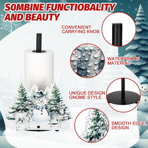 Countertop Yookeer Christmas Paper Towel Holder Deer Tree Snowflakes Towels Paper Holder for Kitchen Bathroom Home
