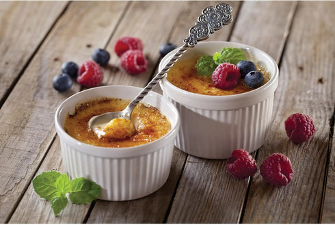 HIC Kitchen Souffle Ramekin Set, Fine Porcelain, 4-Ounce, Set of 4