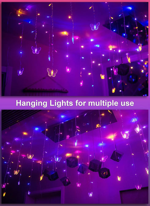 120 19.7FT Butterfly Fairy Lights for Bedroom Curtain Ceiling Wall Decor USB Plug-in Led Twinkle String Light