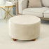 HFCNMY Ottoman Cover Round, Stretch Velvet Thick Round Storage Ottoman Cover Slipcover Foot Stool Cover with Elastic