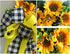 Sunflower Wagon Wheel Wreath for Front Door, Wooden Decor with Sunflower and Bow, 17.7in Spring Wreath