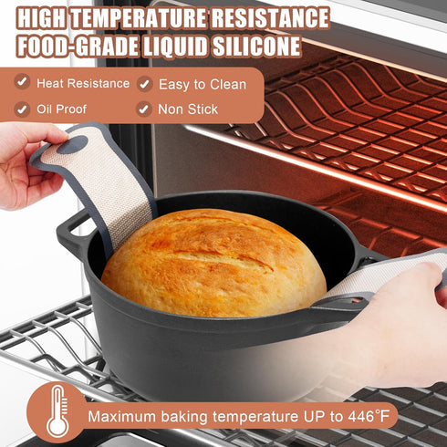 Sourdough Silicone Bread Sling, Non-Stick Dutch Oven Baking Mat with Longer Handles, Reusable Bread Mat Set
