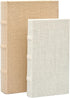 DECOR4SEASON Decorative Faux Book Storage Boxes Set of 2, Linen Fabric Textured