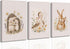 UNDDISINS 3 Pcs Animal Nursery Canvas Wall Art Watercolor Baby Animals with Wildflowers