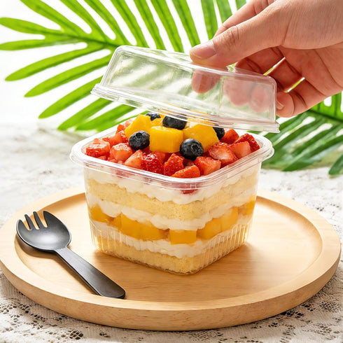 200 Pack 8 oz Plastic Dessert Cups with Lids and Forks, Disposable Cupcake Ice Cream Bowls Tiramisu Containers