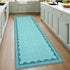 2.5x8 GarveeHome Scalloped Teal Runner Rug for Hallway Washable Kitchen Rugs Non Slip Solid Modern Soft Low-Pile Indoor