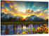 SKASNFAI Grand Teton National Park Wall Art, Sunflower Landscape Canvas Print for Living Room Framed
