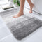 OLANLY Extra Soft Microfiber Bathroom Rug Mat 24x16, Non-Slip Plush Shaggy Bath Carpet for Floor, Light Grey