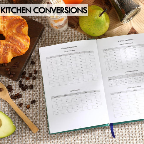 Blank Recipe Book to Write Your Own Recipes - A5 Hardcover for 100 Unique Family Recipes