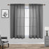 Charcoal Gray Sheer Curtains 45 Inches Long for Kitchen, Pair Set 2 Panels, Light Filtering Dark Grey
