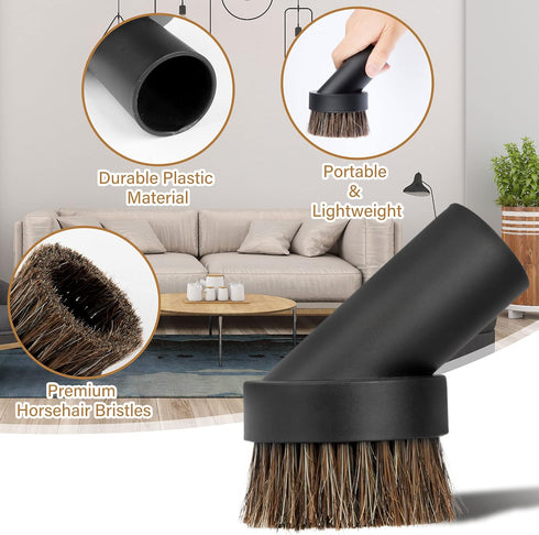 TXIN 4 Pieces Soft Horsehair Bristle Vacuum Attachments, Dusting Brush Cleaner for Small Round Corner/Track
