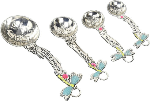 Ganz 4-Piece Set, Dragonflies Measuring Spoon, One Size, Silver